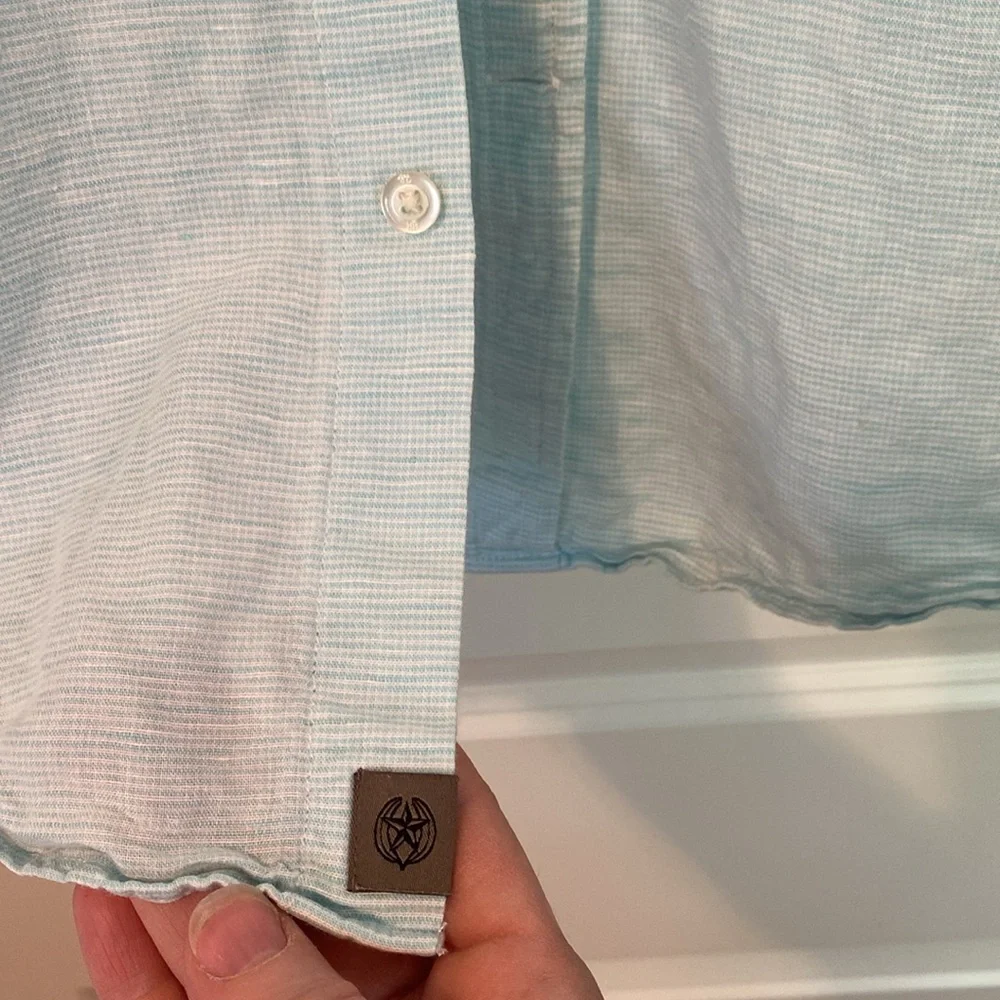 Men’s Banana Republic, linen / cotton shirt, LT, light blue - Picture 4 of 8